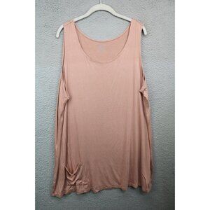 LOGO by Lori Goldstein Sleeveless Tunic w/Pocket-Size 3X-Soft-BOHO